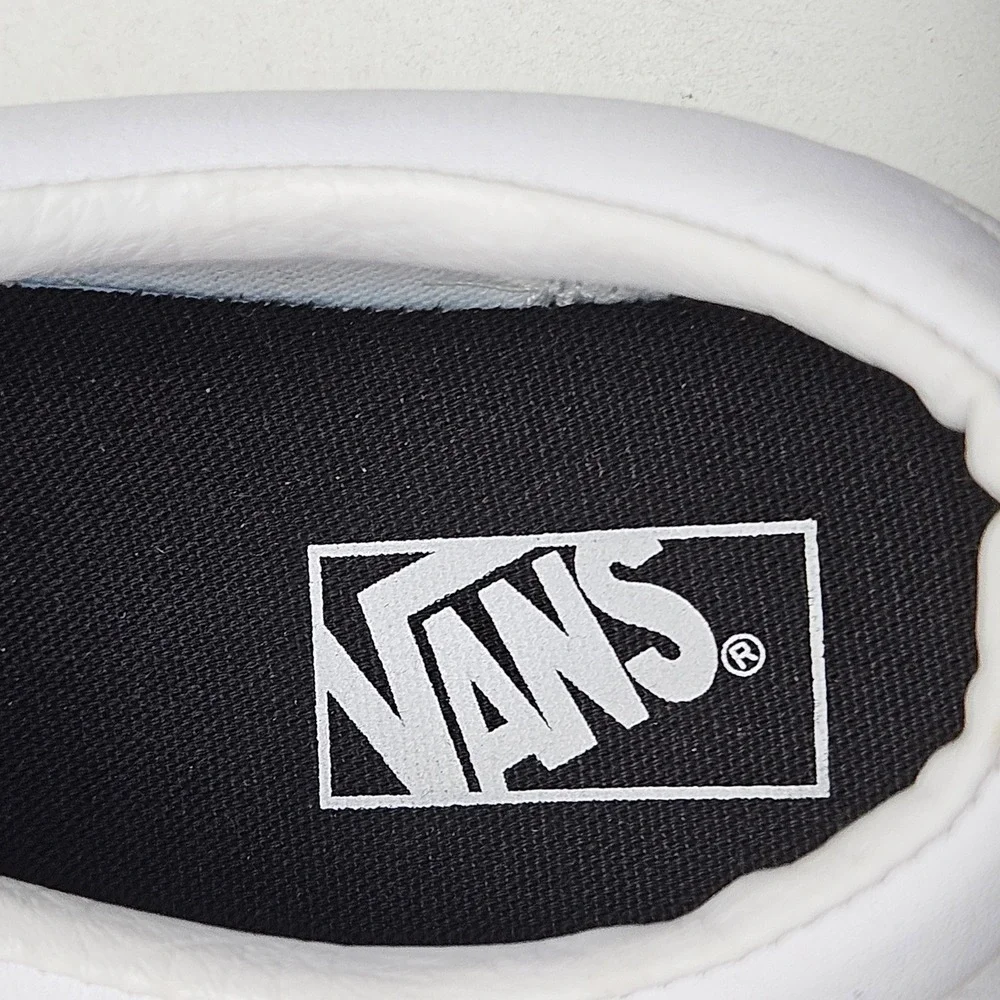 Vans Old Skool Triple White Leather Low Top Sneakers Mens 12 721356